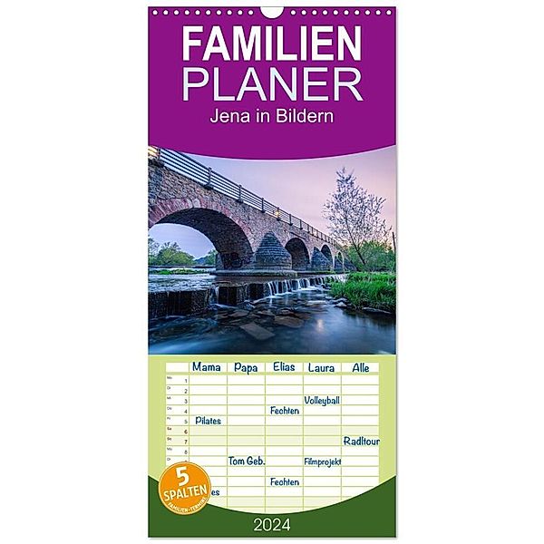 Familienplaner 2024 - Jena in Bildern mit 5 Spalten (Wandkalender, 21 x 45 cm) CALVENDO, Marcus Beckert