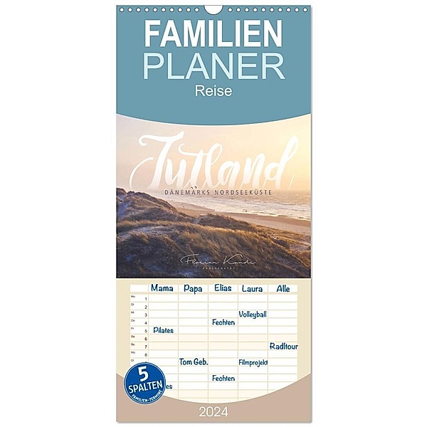 Familienplaner 2024 - Jutland - Dänemarks Nordseeküste mit 5 Spalten (Wandkalender, 21 x 45 cm) CALVENDO, Florian Kunde