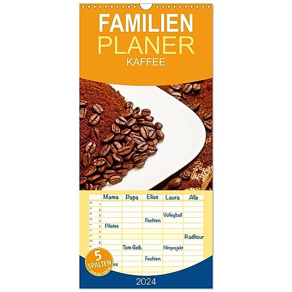 Familienplaner 2024 - KAFFEE 2024 mit 5 Spalten (Wandkalender, 21 x 45 cm) CALVENDO, Ralph Kerpa