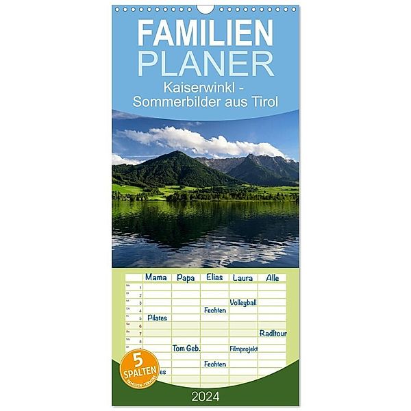 Familienplaner 2024 - Kaiserwinkl - Sommerbilder aus Tirol mit 5 Spalten (Wandkalender, 21 x 45 cm) CALVENDO, Christof Wermter