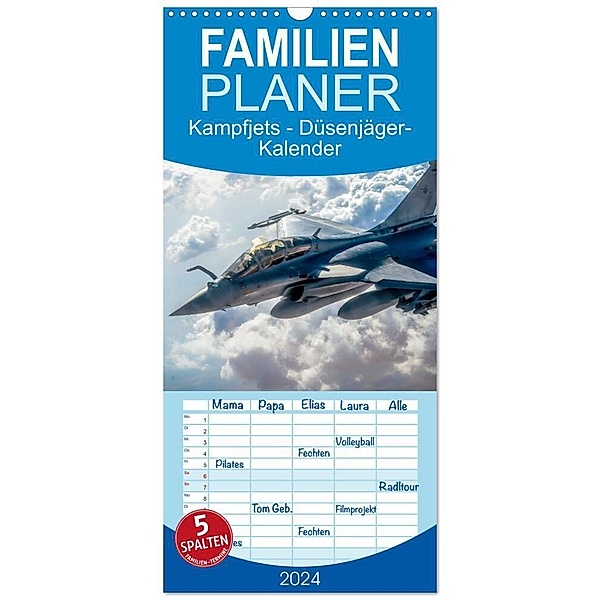 Familienplaner 2024 - Kampfjets - Düsenjäger-Kalender mit 5 Spalten (Wandkalender, 21 x 45 cm) CALVENDO, M. Scott