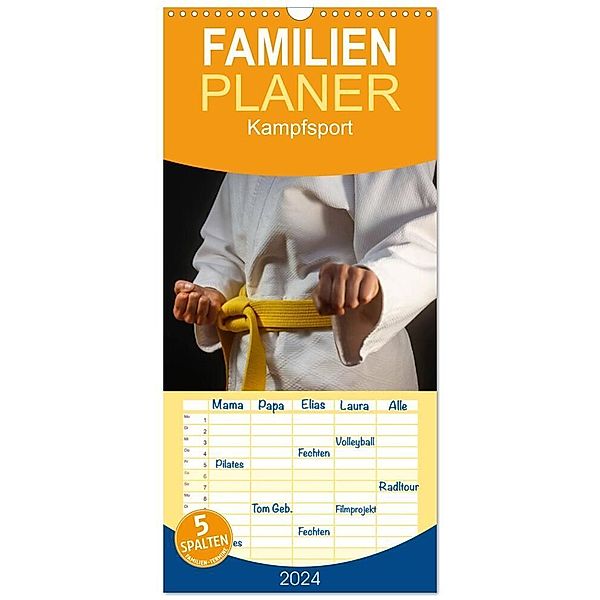 Familienplaner 2024 - Kampfsport mit 5 Spalten (Wandkalender, 21 x 45 cm) CALVENDO, Anette/Thomas Jäger