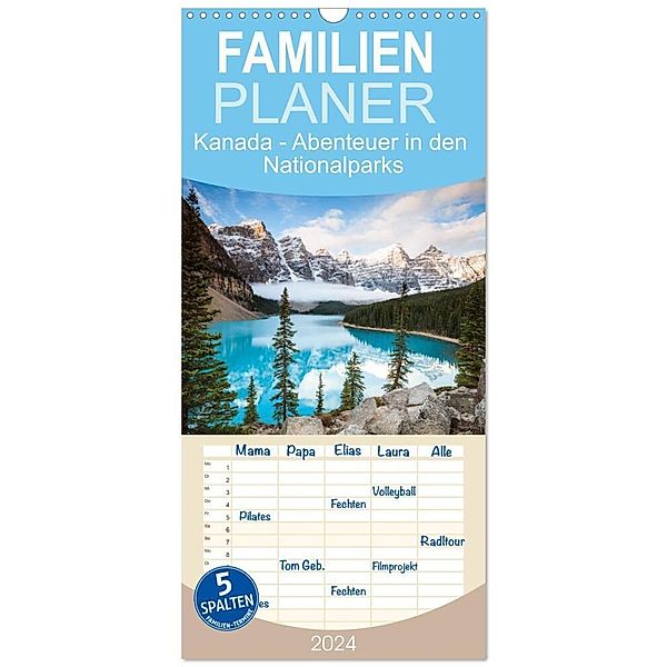 Familienplaner 2024 - Kanada - Abenteuer in den Nationalparks mit 5 Spalten (Wandkalender, 21 x 45 cm) CALVENDO, Matteo Colombo