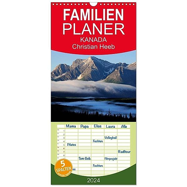 Familienplaner 2024 - KANADA Christian Heeb mit 5 Spalten (Wandkalender, 21 x 45 cm) CALVENDO, Christian Heeb