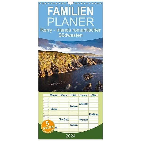 Familienplaner 2024 - Kerry - Irlands romantischer Südwesten mit 5 Spalten (Wandkalender, 21 x 45 cm) CALVENDO, Holger Hess