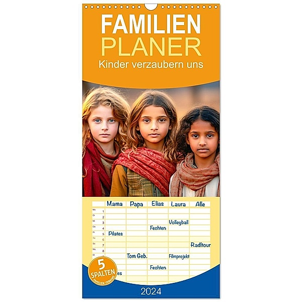 Familienplaner 2024 - Kinder verzaubern uns mit 5 Spalten (Wandkalender, 21 x 45 cm) CALVENDO, Calvendo, Peter Roder