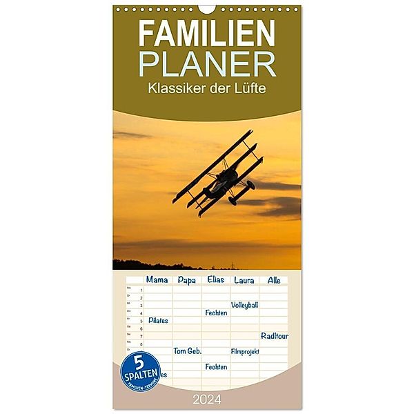 Familienplaner 2024 - Klassiker der Lüfte mit 5 Spalten (Wandkalender, 21 x 45 cm) CALVENDO, Sebastian Thoma