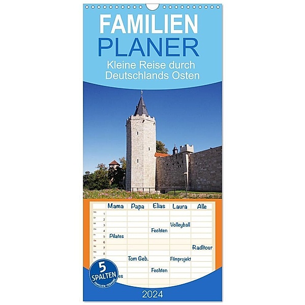 Familienplaner 2024 - Kleine Reise durch Deutschlands Osten mit 5 Spalten (Wandkalender, 21 x 45 cm) CALVENDO, Gisela Kruse