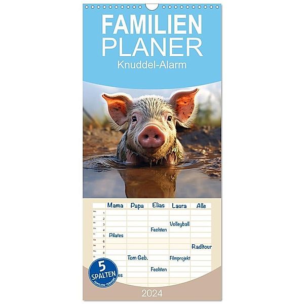 Familienplaner 2024 - Knuddel-Alarm mit 5 Spalten (Wandkalender, 21 x 45 cm) CALVENDO, Cathrin Illgen