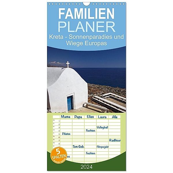 Familienplaner 2024 - Kreta - Sonnenparadies und Wiege Europas mit 5 Spalten (Wandkalender, 21 x 45 cm) CALVENDO, Oliver D. Bedford