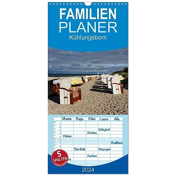 Familienplaner 2024 - Kühlungsborn mit 5 Spalten (Wandkalender, 21 x 45 cm) CALVENDO, Nordstern