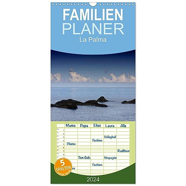 Familienplaner 2024 - La Palma mit 5 Spalten (Wandkalender, 21 x 45 cm) CALVENDO, Carina Meyer-Broicher