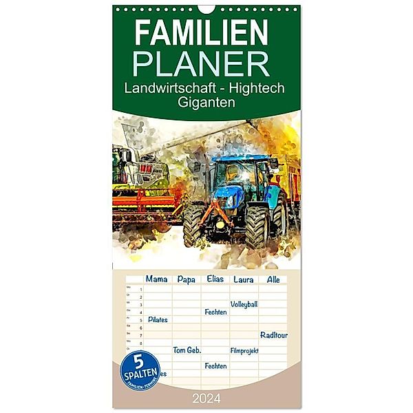 Familienplaner 2024 - Landwirtschaft - Hightech Giganten mit 5 Spalten (Wandkalender, 21 x 45 cm) CALVENDO, Peter Roder