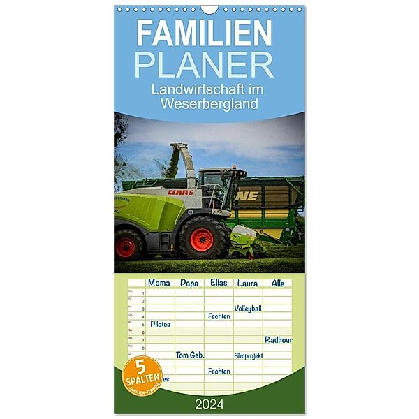 Familienplaner 2024 - Landwirtschaft im Weserbergland mit 5 Spalten (Wandkalender, 21 x 45 cm) CALVENDO, Simon Witt