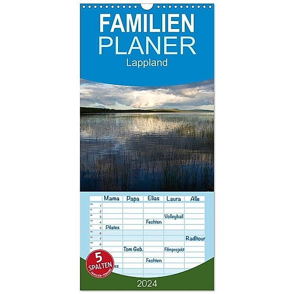 Familienplaner 2024 - Lappland mit 5 Spalten (Wandkalender, 21 x 45 cm) CALVENDO, Dr. Oliver Schwenn