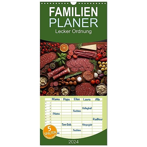 Familienplaner 2024 - Lecker Ordnung mit 5 Spalten (Wandkalender, 21 x 45 cm) CALVENDO, Kerstin Waurick