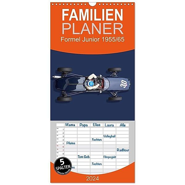 Familienplaner 2024 - Legenden des Rennsports - Formel Junior 1955-1965 mit 5 Spalten (Wandkalender, 21 x 45 cm) CALVENDO, Bernhard Schmerl