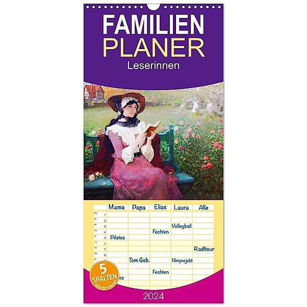 Familienplaner 2024 - Leserinnen mit 5 Spalten (Wandkalender, 21 x 45 cm) CALVENDO, Calvendo, Steffani Lehmann