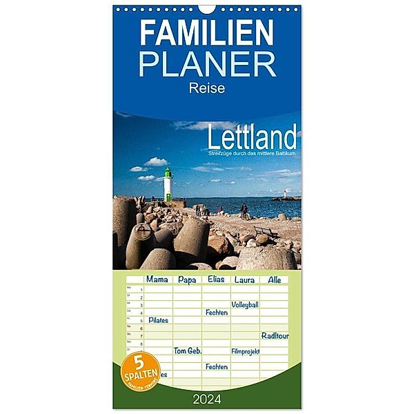 Familienplaner 2024 - Lettland - Streifzüge durch das mittlere Baltikum mit 5 Spalten (Wandkalender, 21 x 45 cm) CALVENDO, Christian Hallweger