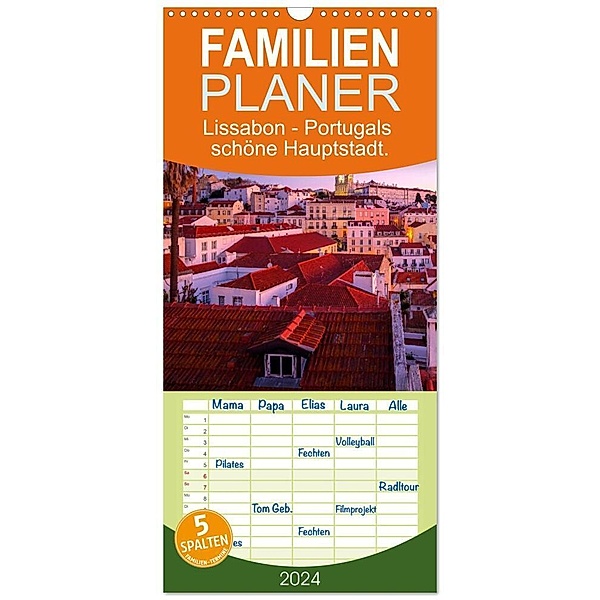 Familienplaner 2024 - Lissabon - Portugals schöne Hauptstadt. mit 5 Spalten (Wandkalender, 21 x 45 cm) CALVENDO, SF