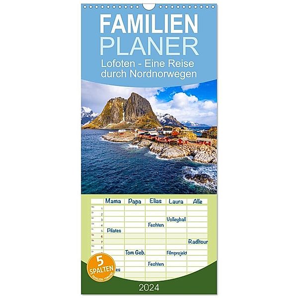 Familienplaner 2024 - Lofoten - Eine Reise durch Nordnorwegen mit 5 Spalten (Wandkalender, 21 x 45 cm) CALVENDO, Dennis Westermann