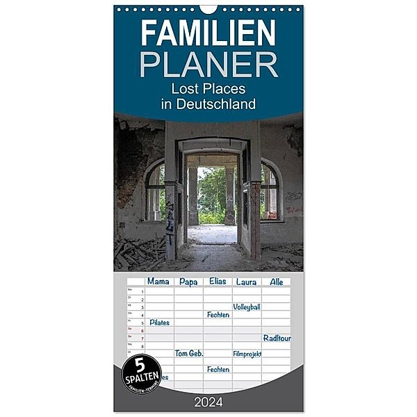 Familienplaner 2024 - Lost Places in Deutschland mit 5 Spalten (Wandkalender, 21 x 45 cm) CALVENDO, Michael Schultes