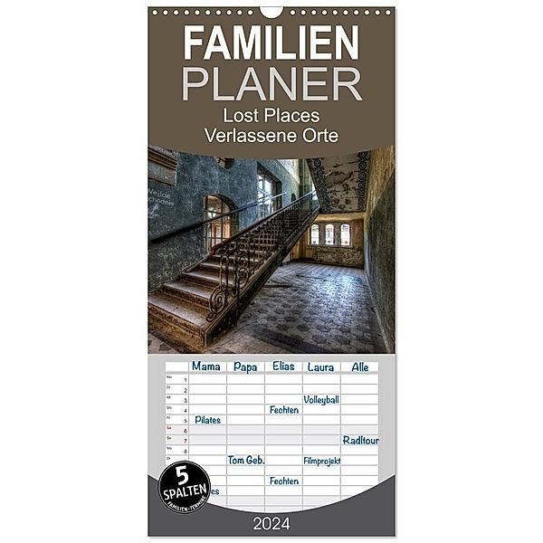 Familienplaner 2024 - Lost Places - Verlassene Orte mit 5 Spalten (Wandkalender, 21 x 45 cm) CALVENDO, Carina Buchspies