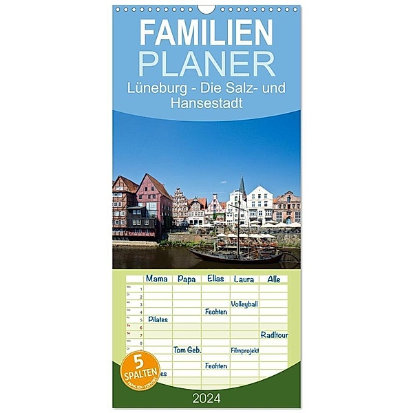 Familienplaner 2024 - Lüneburg - Die Salz- und Hansestadt mit 5 Spalten (Wandkalender, 21 x 45 cm) CALVENDO, Akrema-Photography