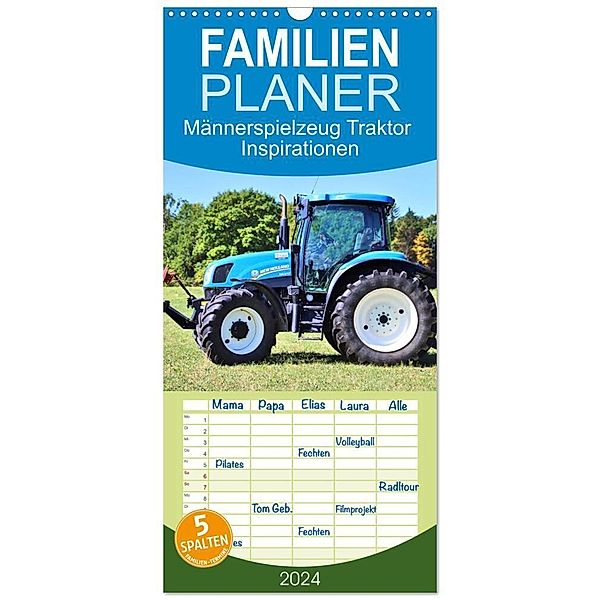 Familienplaner 2024 - Männerspielzeug Traktor Inspirationen mit 5 Spalten (Wandkalender, 21 x 45 cm) CALVENDO, Günther Geiger