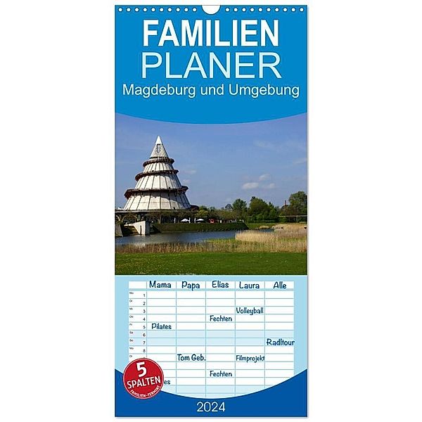 Familienplaner 2024 - Magdeburg und Umgebung 2024 mit 5 Spalten (Wandkalender, 21 x 45 cm) CALVENDO, Beate Bussenius