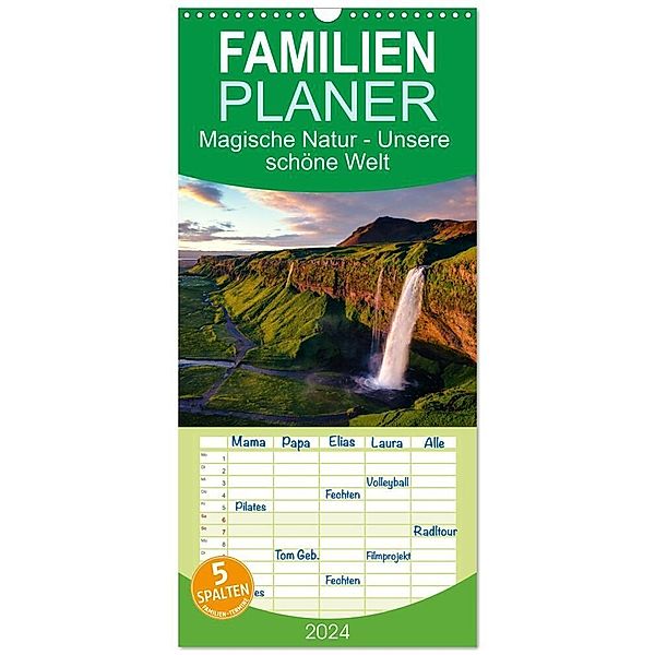 Familienplaner 2024 - Magische Natur - Unsere schöne Welt mit 5 Spalten (Wandkalender, 21 x 45 cm) CALVENDO, Matteo Colombo