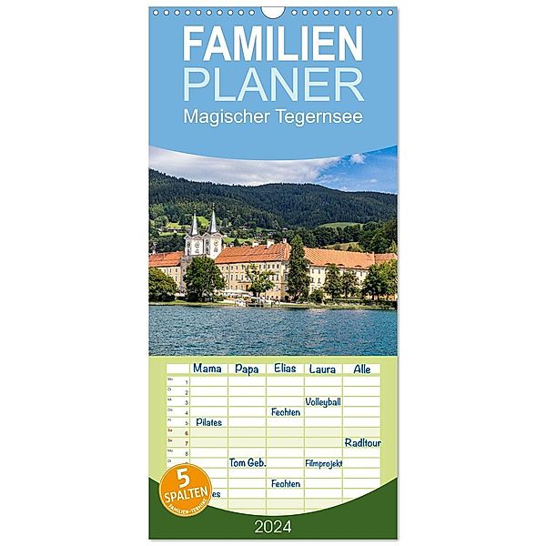 Familienplaner 2024 - Magischer Tegernsee mit 5 Spalten (Wandkalender, 21 x 45 cm) CALVENDO, Ursula Di Chito