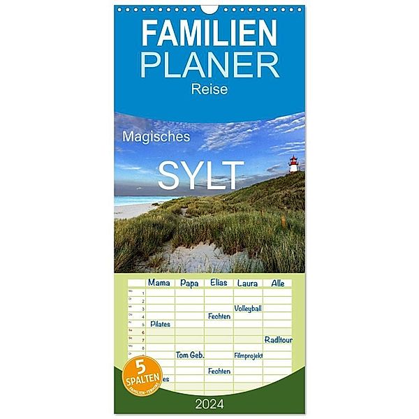 Familienplaner 2024 - Magisches Sylt mit 5 Spalten (Wandkalender, 21 x 45 cm) CALVENDO, Franz Tangermann