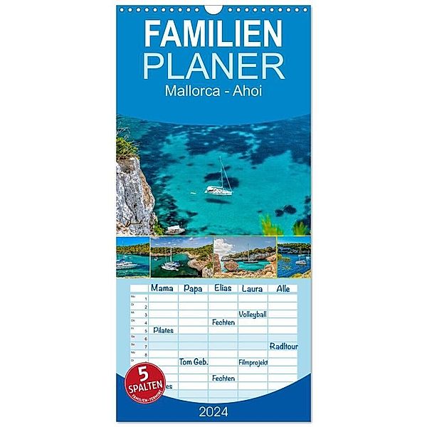 Familienplaner 2024 - Mallorca - Ahoi mit 5 Spalten (Wandkalender, 21 x 45 cm) CALVENDO, Jürgen Seibertz - mallorca-zuhause.com
