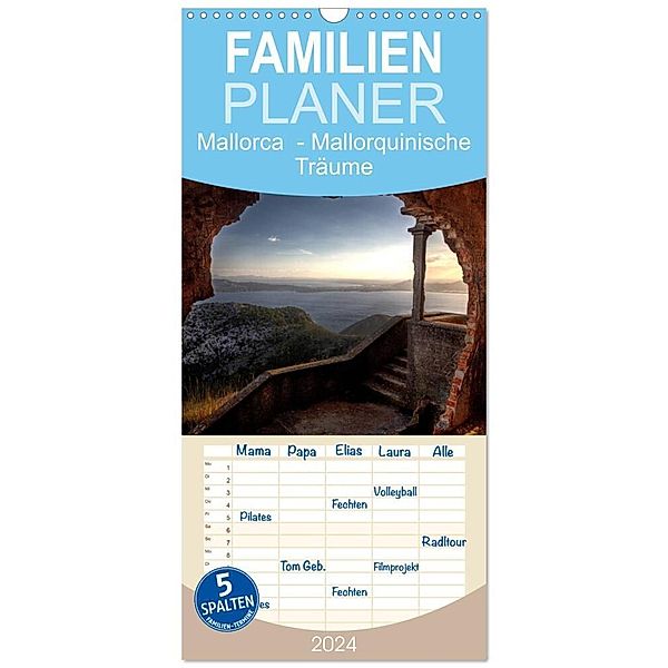 Familienplaner 2024 - Mallorca - Mallorquinische Träume mit 5 Spalten (Wandkalender, 21 x 45 cm) CALVENDO, Jürgen Seibertz