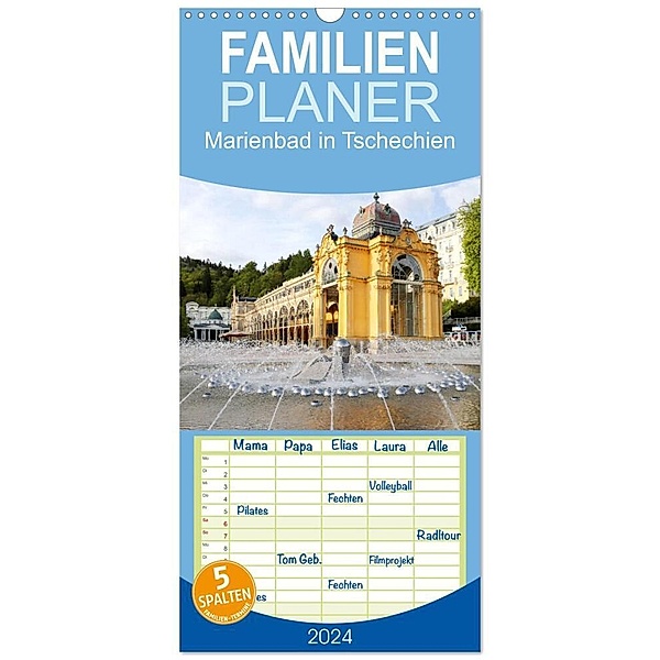 Familienplaner 2024 - Marienbad in Tschechien mit 5 Spalten (Wandkalender, 21 x 45 cm) CALVENDO, Gisela Kruse