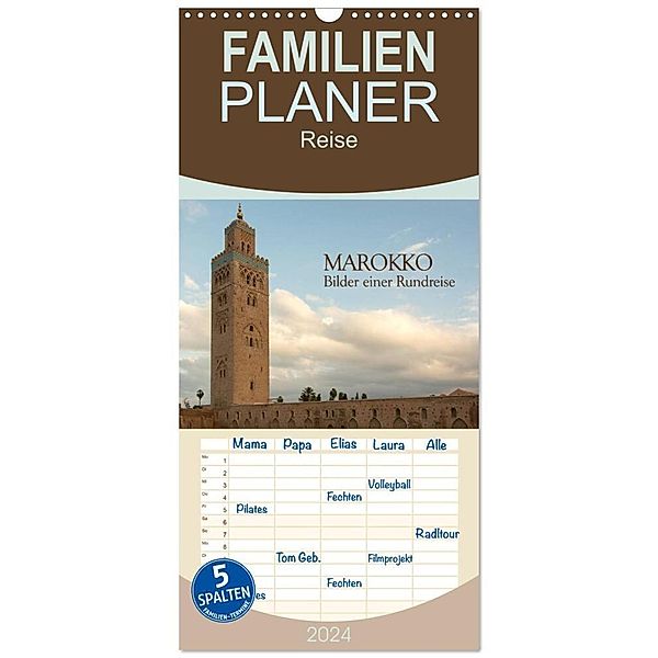 Familienplaner 2024 - Marokko - Bilder einer Rundreise mit 5 Spalten (Wandkalender, 21 x 45 cm) CALVENDO, Hermann Koch