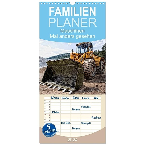 Familienplaner 2024 - Maschinen - Mal anders gesehen mit 5 Spalten (Wandkalender, 21 x 45 cm) CALVENDO, Georg Niederkofler