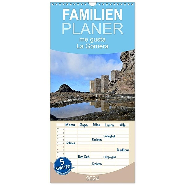 Familienplaner 2024 - me gusta La Gomera mit 5 Spalten (Wandkalender, 21 x 45 cm) CALVENDO, Christine Witzel