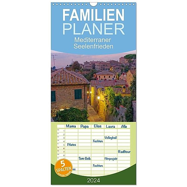 Familienplaner 2024 - Mediterraner Seelenfrieden mit 5 Spalten (Wandkalender, 21 x 45 cm) CALVENDO, Askson Vargard