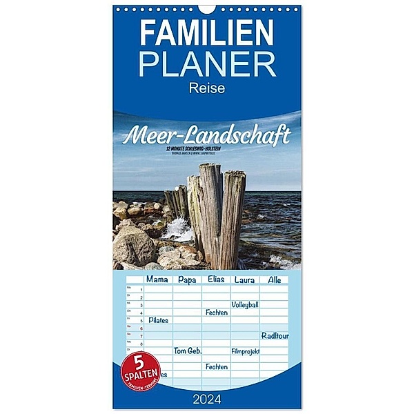 Familienplaner 2024 - Meer-Landschaft - 12 Monate Schleswig Holstein mit 5 Spalten (Wandkalender, 21 x 45 cm) CALVENDO, Thomas Jansen