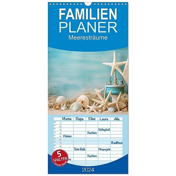Familienplaner 2024 - Meeresträume mit 5 Spalten (Wandkalender, 21 x 45 cm) CALVENDO, Calvendo, Steffen Gierok-Latniak