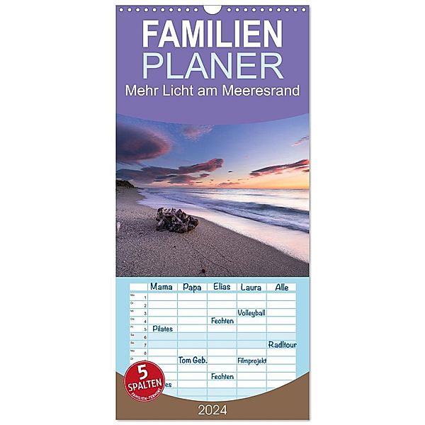 Familienplaner 2024 - Mehr Licht am Meeresrand mit 5 Spalten (Wandkalender, 21 x 45 cm) CALVENDO, Calvendo, Franz Forstner