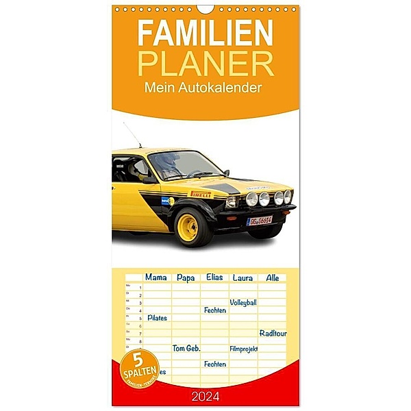 Familienplaner 2024 - Mein Autokalender mit 5 Spalten (Wandkalender, 21 x 45 cm) CALVENDO, insideportugal