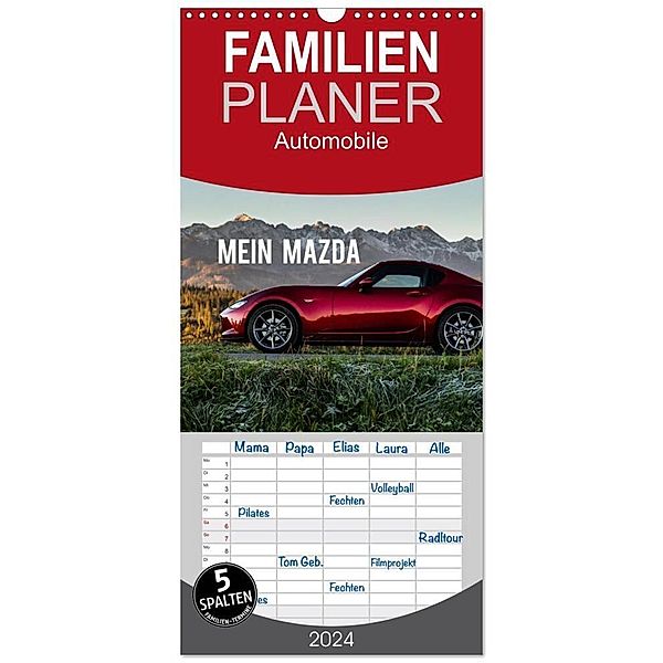 Familienplaner 2024 - Mein Mazda mit 5 Spalten (Wandkalender, 21 x 45 cm) CALVENDO, Mikolaj Gospodarek