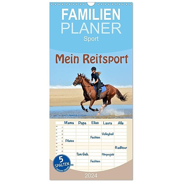 Familienplaner 2024 - Mein Reitsport Kalender mit 5 Spalten (Wandkalender, 21 x 45 cm) CALVENDO, Anke van Wyk - www.germanpix.net