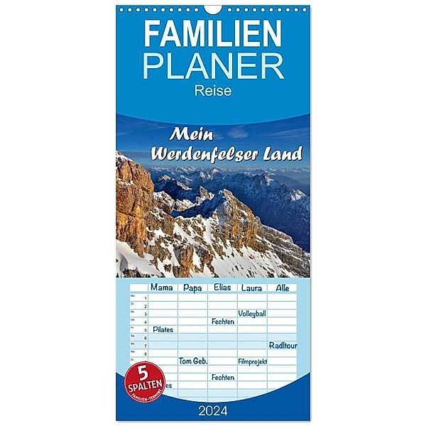 Familienplaner 2024 - Mein Werdenfelser Land mit 5 Spalten (Wandkalender, 21 x 45 cm) CALVENDO, Dieter-M. Wilczek