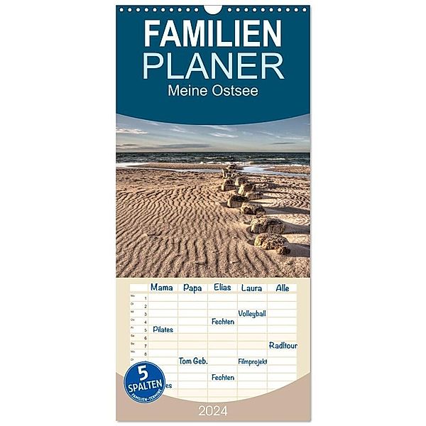 Familienplaner 2024 - Meine Ostsee mit 5 Spalten (Wandkalender, 21 x 45 cm) CALVENDO, Steffen Gierok / Magic Artist Design