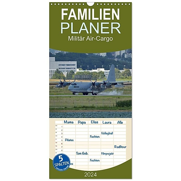 Familienplaner 2024 - Militär Air-Cargo mit 5 Spalten (Wandkalender, 21 x 45 cm) CALVENDO, TomTom