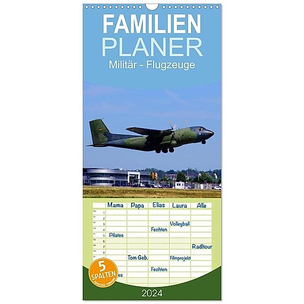 Familienplaner 2024 - Militär - Flugzeuge mit 5 Spalten (Wandkalender, 21 x 45 cm) CALVENDO, Thomas Heilscher